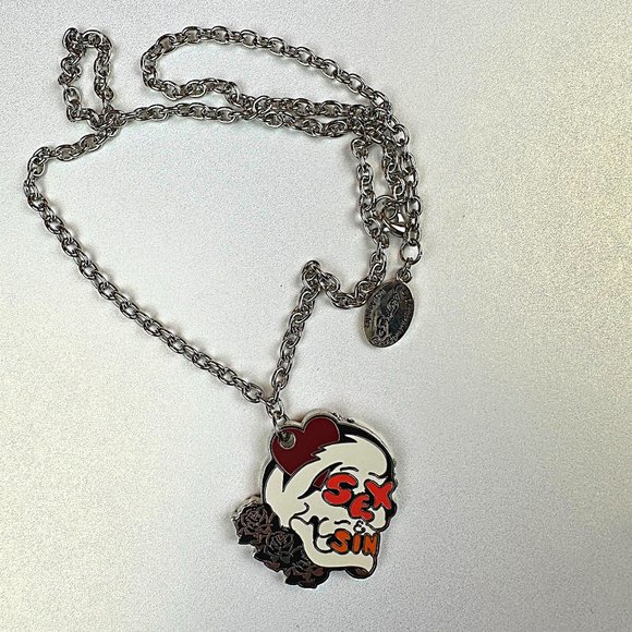 ED HARDY by Christian Audigier / VINTAGE Necklace / Sex & Sin Necklace/ Original - Picture 3 of 7
